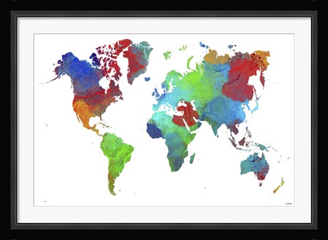 Framed World Map 16 Print