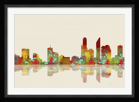 Framed Perth WA Skyline 2 Print