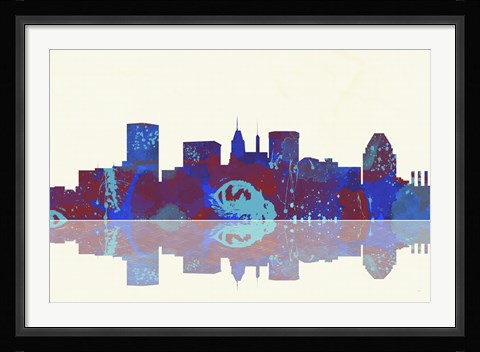 Framed Baltimore Maryland Skyline 1 Print
