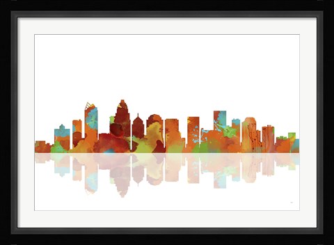 Framed Charlotte NC Skyline 1 Print