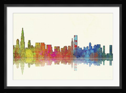 Framed Chicago Illinios Skyline 1 Print