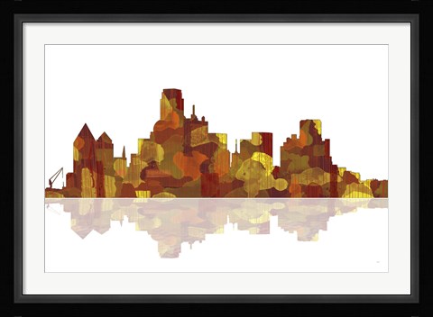Framed Dallas Texas Skyline 1 Print