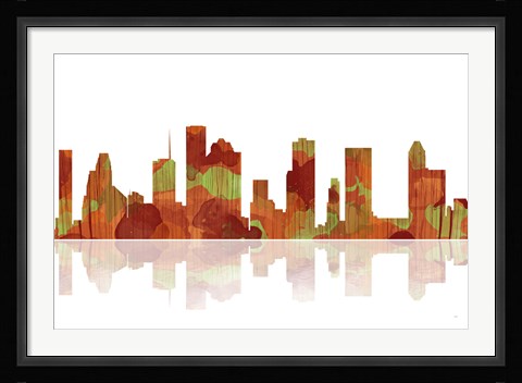 Framed Houston Texas Skyline 1 Print