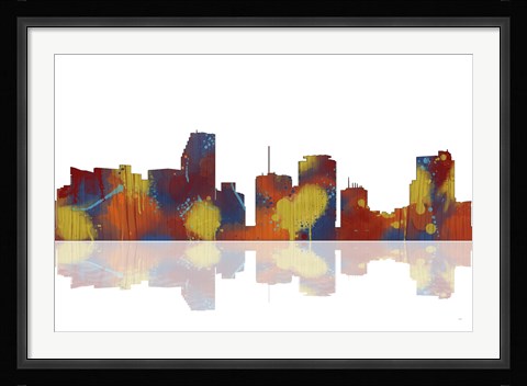 Framed Miami Florida Skyline 1 Print