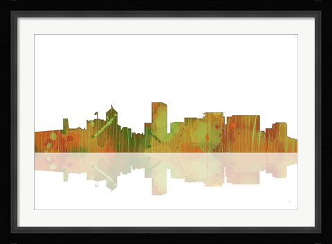 Framed Portland Oregan Skyline 1 Print