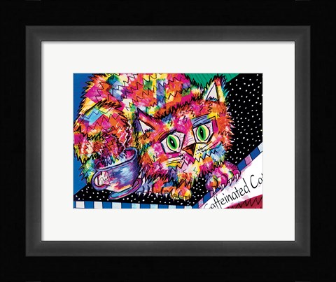 Framed Caffeine Cat Print