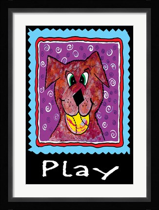 Framed Play Dog Print
