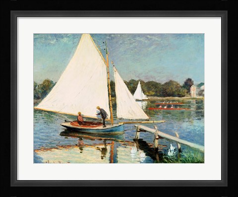 Framed Sailing at Argenteuil, c.1874 Print