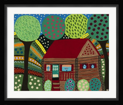 Framed House In The Hills Print