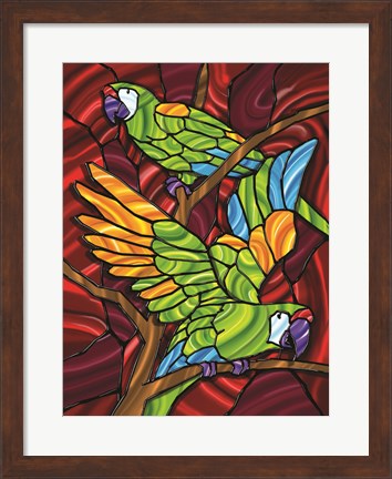 Framed Parrot D Print