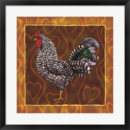 Framed Rooster 3 Print