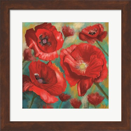 Framed Red Poppies Bloom of Joy Print