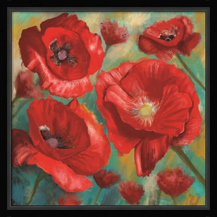 Framed Red Poppies Bloom of Joy Print