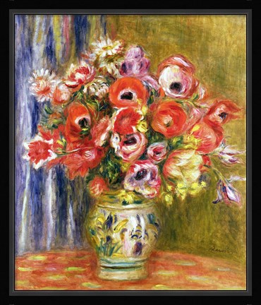 Framed Vase of Tulips and Anemones, c.1895 Print