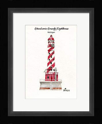 Framed Charlevoix County Lighthouse, MI Print