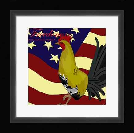 Framed Rooster Freedom Print