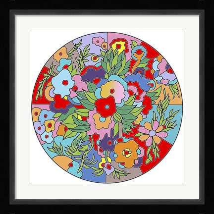 Framed Flower Circle Print