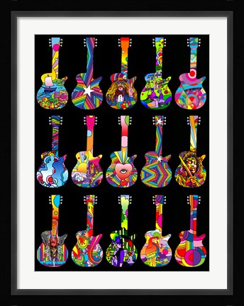 Framed Pop Art Guitars Print