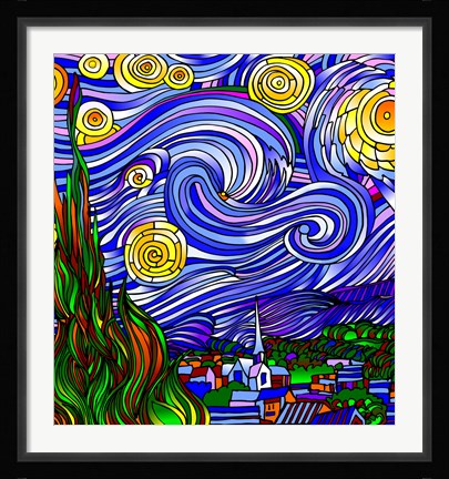 Framed Starry Night 1 Print