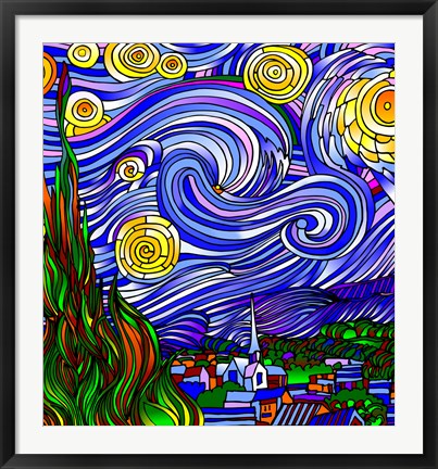 Framed Starry Night 1 Print