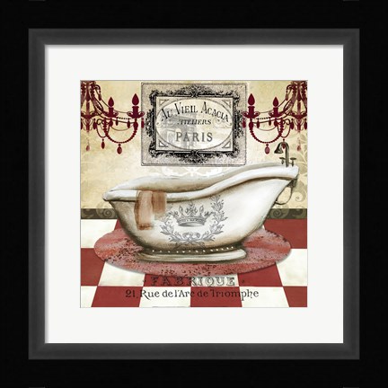 Framed Red French Bath II Print