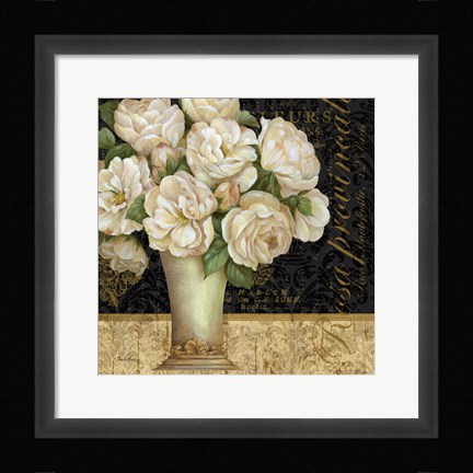 Framed Antique Floral Still Life I Print