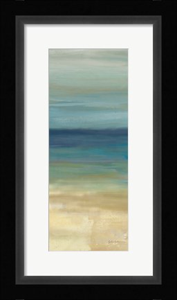 Framed Navy Blue Horizons Panel I Print