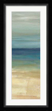 Framed Navy Blue Horizons Panel I Print