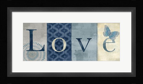 Framed Live Love Laugh Navy II Print