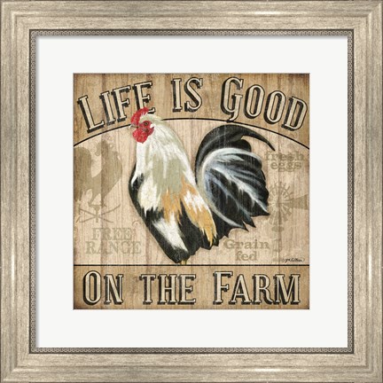 Framed Country Rooster II Print