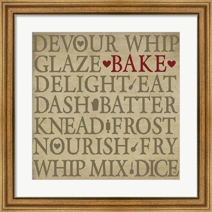 Framed Chef&#39;s Words I Print