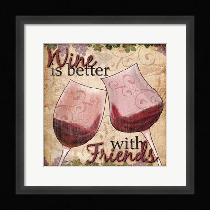 Framed Wine With Friends II Print