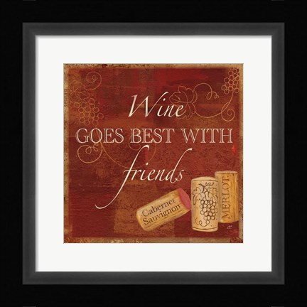 Framed Wine Cork Sentiment I Print