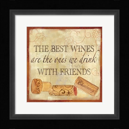 Framed Wine Cork Sentiment II Print