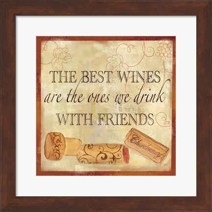 Framed Wine Cork Sentiment II Print