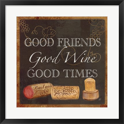Framed Wine Cork Sentiment III Print