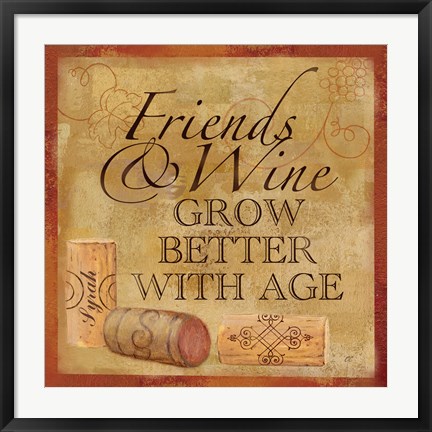 Framed Wine Cork Sentiment IV Print