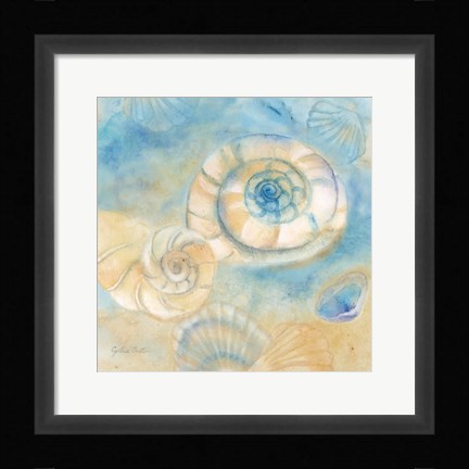 Framed Watercolor Shells I Print