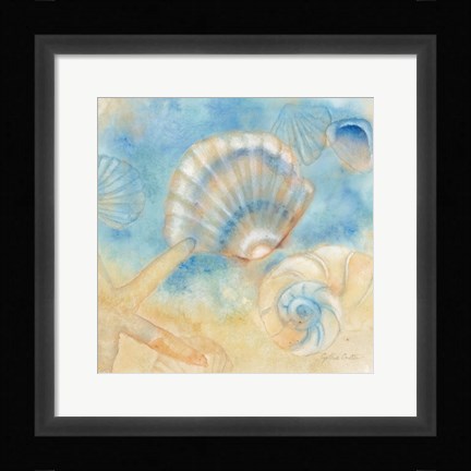 Framed Watercolor Shells II Print
