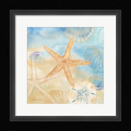 Framed Watercolor Shells IV Print