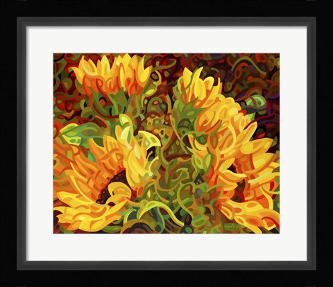 Framed Four Sunflowers Print