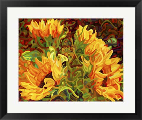 Framed Four Sunflowers Print