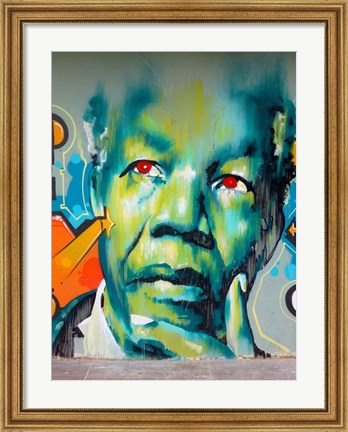 Framed Graffiti de Mandela Print