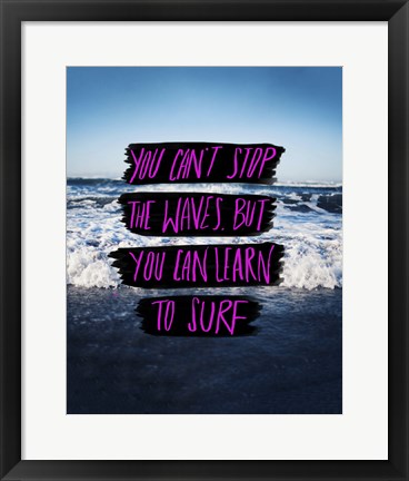 Framed Learn to Surf Print
