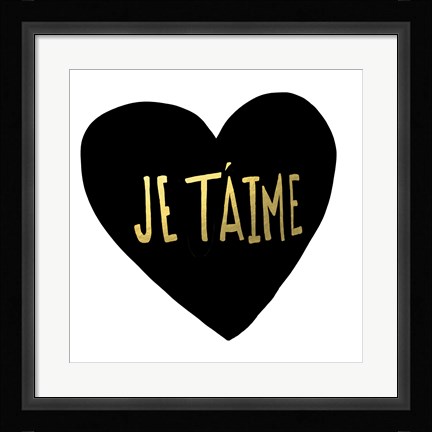 Framed Je T'aime Heart Print