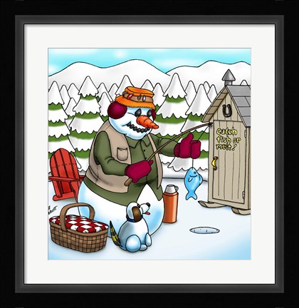 Framed Ice Fishing Print