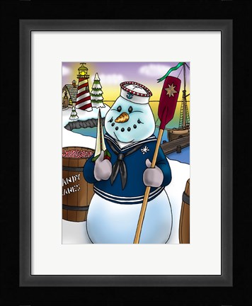 Framed Snowman Print