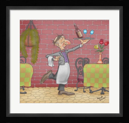 Framed Wine Waiter Print