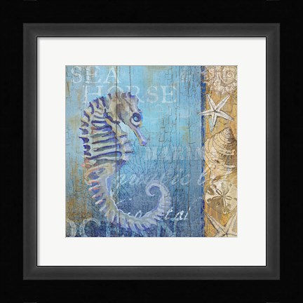 Framed Sea Horse and Sea Print
