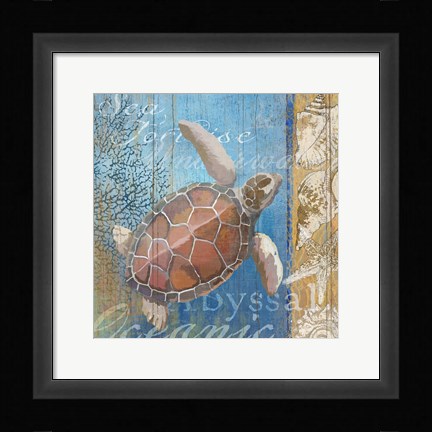 Framed Turtle and Sea Print
